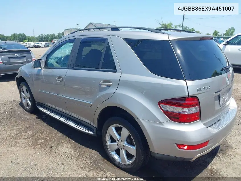 2009 Mercedes-Benz Ml 350 4Matic VIN: 4JGBB86EX9A451007 Lot: 42570113