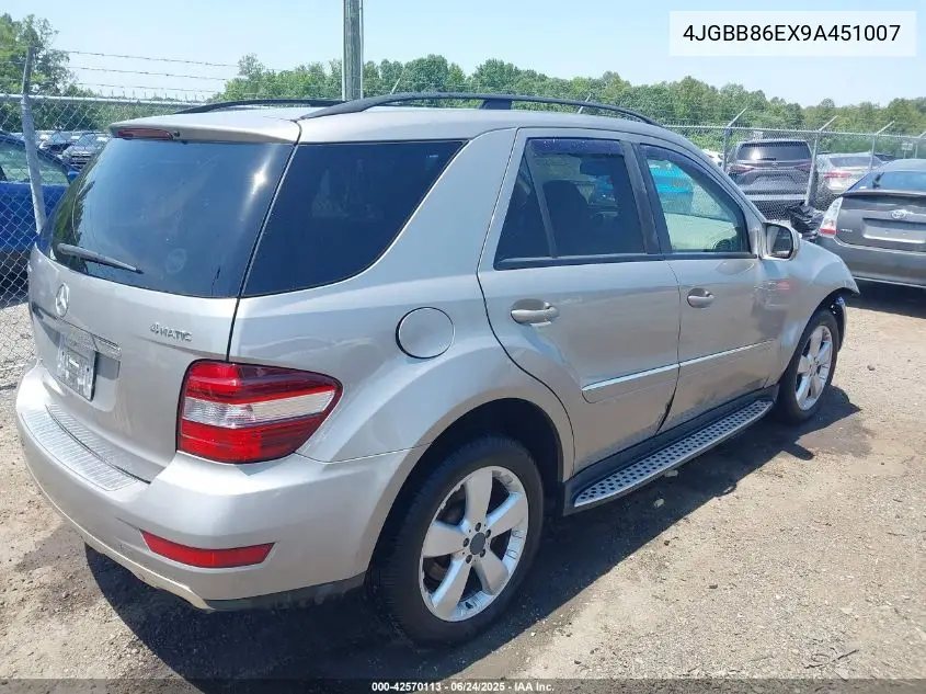 2009 Mercedes-Benz Ml 350 4Matic VIN: 4JGBB86EX9A451007 Lot: 42570113