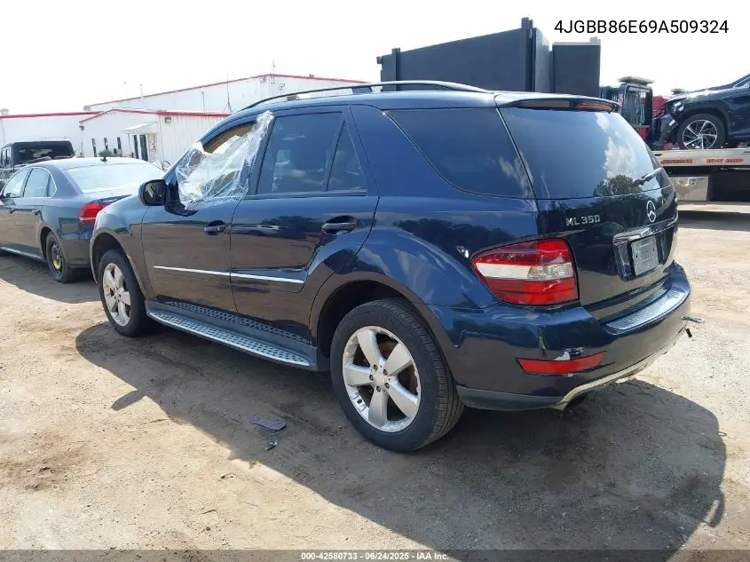 2009 Mercedes-Benz Ml 350 4Matic VIN: 4JGBB86E69A509324 Lot: 42580733
