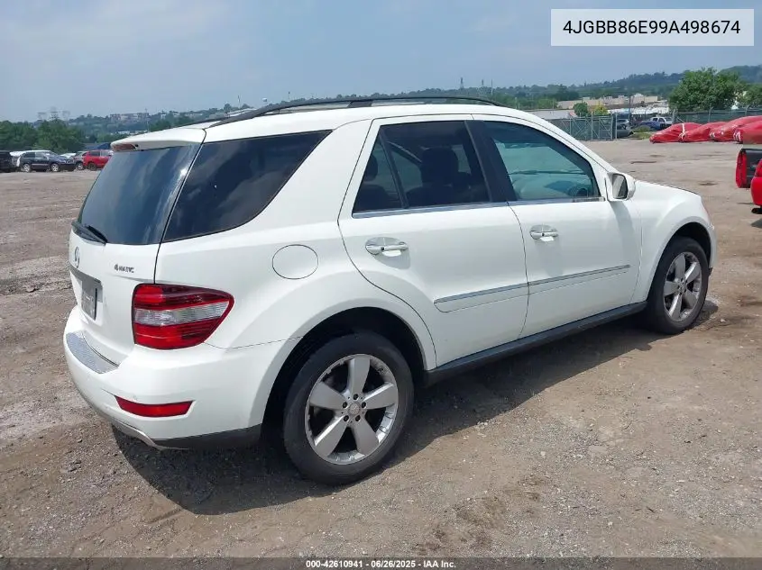 2009 Mercedes-Benz Ml 350 4Matic VIN: 4JGBB86E99A498674 Lot: 42610941