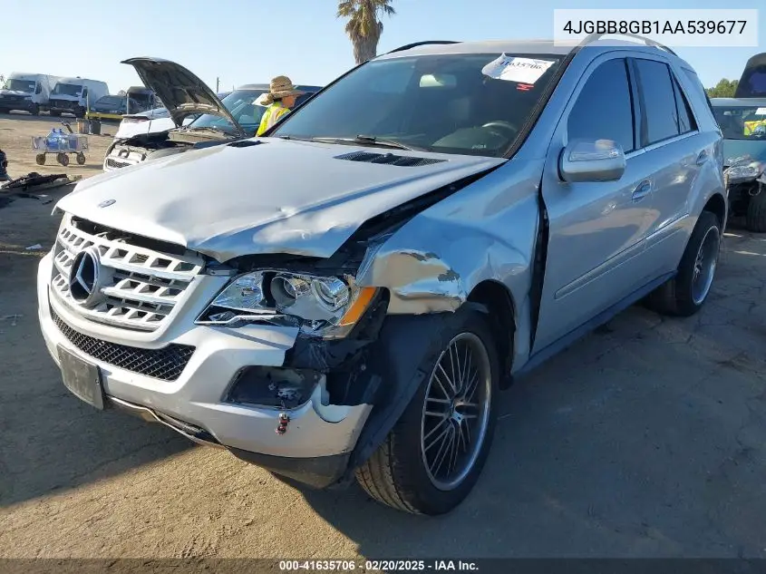 2010 Mercedes-Benz Ml 350 4Matic VIN: 4JGBB8GB1AA539677 Lot: 41635706