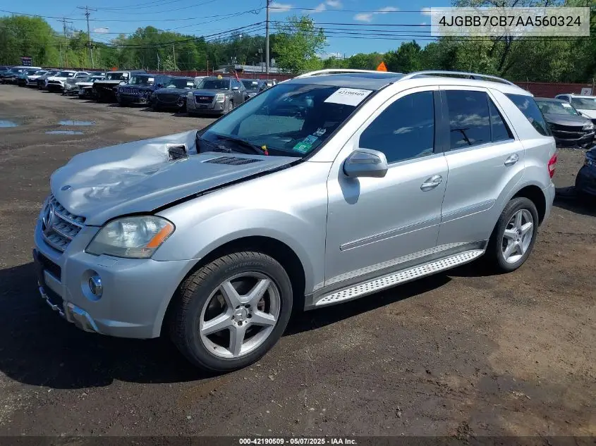 2010 Mercedes-Benz Ml 550 4Matic VIN: 4JGBB7CB7AA560324 Lot: 42190509