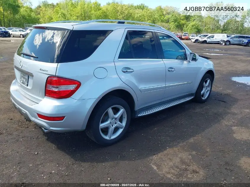 2010 Mercedes-Benz Ml 550 4Matic VIN: 4JGBB7CB7AA560324 Lot: 42190509