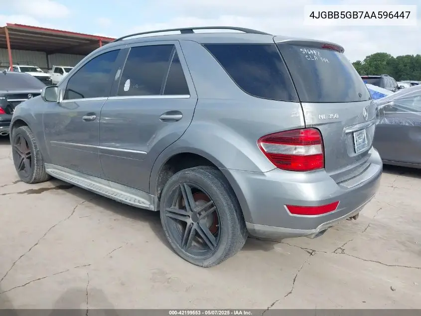 2010 Mercedes-Benz Ml 350 VIN: 4JGBB5GB7AA596447 Lot: 42199553