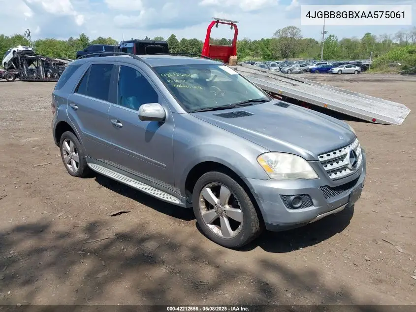 2010 Mercedes-Benz Ml 350 4Matic VIN: 4JGBB8GBXAA575061 Lot: 42212656