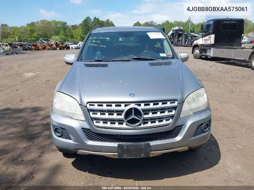 2010 Mercedes-Benz Ml 350 4Matic VIN: 4JGBB8GBXAA575061 Lot: 42212656