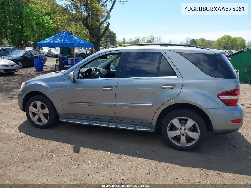 2010 Mercedes-Benz Ml 350 4Matic VIN: 4JGBB8GBXAA575061 Lot: 42212656