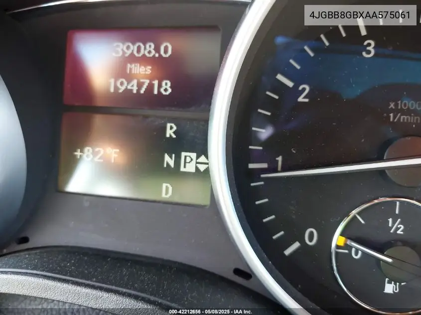 2010 Mercedes-Benz Ml 350 4Matic VIN: 4JGBB8GBXAA575061 Lot: 42212656
