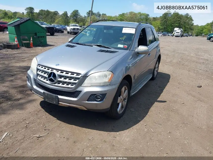 2010 Mercedes-Benz Ml 350 4Matic VIN: 4JGBB8GBXAA575061 Lot: 42212656