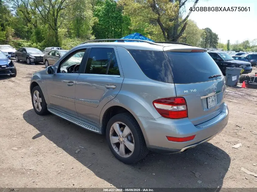2010 Mercedes-Benz Ml 350 4Matic VIN: 4JGBB8GBXAA575061 Lot: 42212656