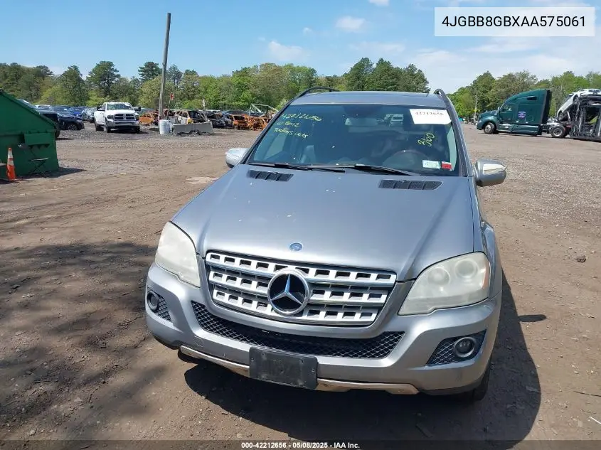 2010 Mercedes-Benz Ml 350 4Matic VIN: 4JGBB8GBXAA575061 Lot: 42212656