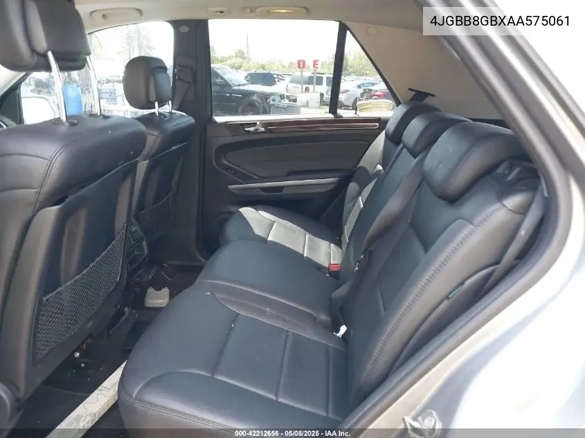 2010 Mercedes-Benz Ml 350 4Matic VIN: 4JGBB8GBXAA575061 Lot: 42212656