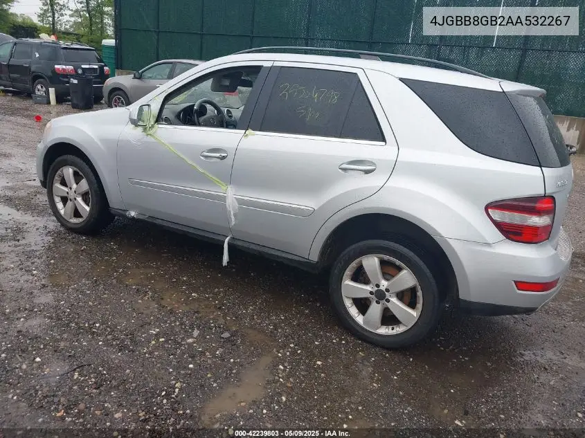 2010 Mercedes-Benz Ml 350 4Matic VIN: 4JGBB8GB2AA532267 Lot: 42239803