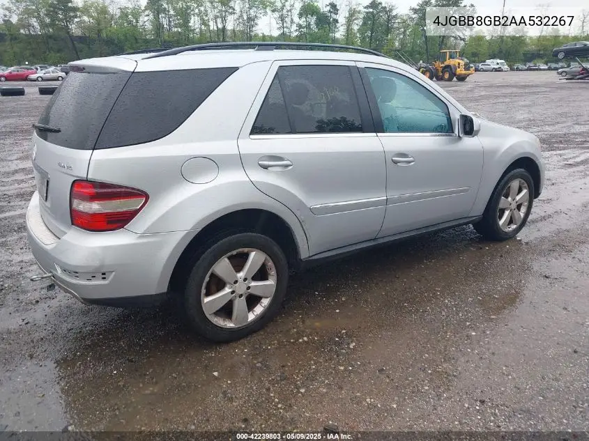 2010 Mercedes-Benz Ml 350 4Matic VIN: 4JGBB8GB2AA532267 Lot: 42239803