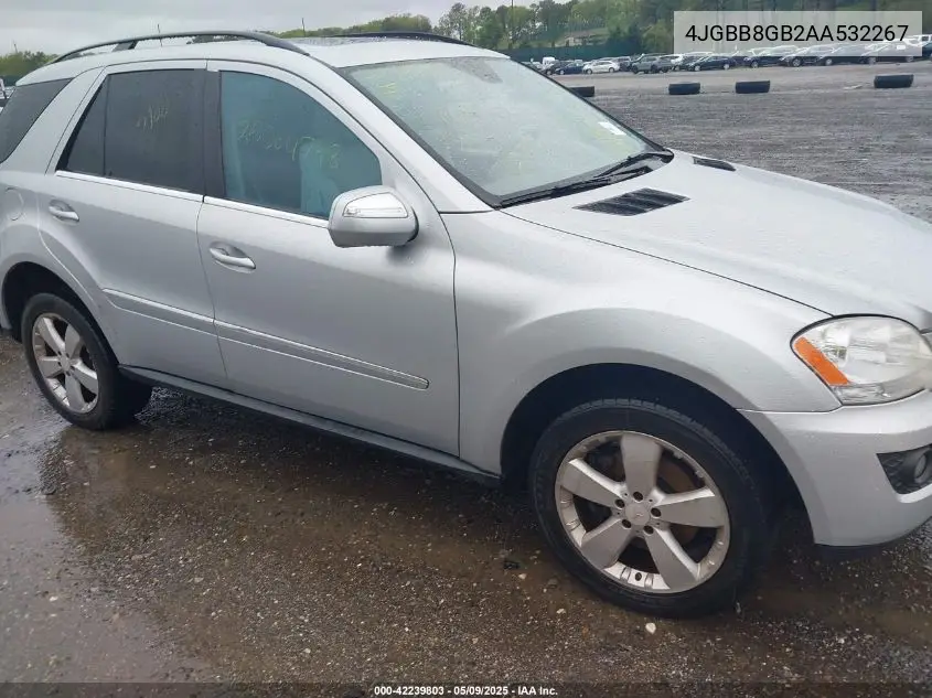 2010 Mercedes-Benz Ml 350 4Matic VIN: 4JGBB8GB2AA532267 Lot: 42239803