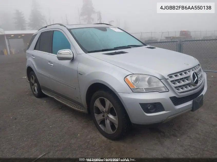 2010 Mercedes-Benz Ml 350 Bluetec 4Matic VIN: 4JGBB2FB6AA550138 Lot: 42261088