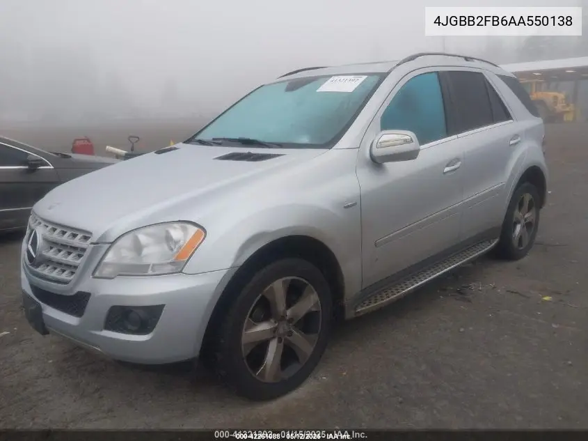 2010 Mercedes-Benz Ml 350 Bluetec 4Matic VIN: 4JGBB2FB6AA550138 Lot: 42261088