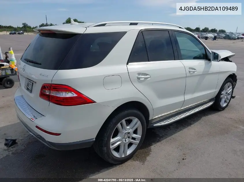 2013 Mercedes-Benz Ml 350 4Matic VIN: 4JGDA5HB2DA109489 Lot: 42241793