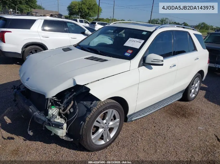 2013 Mercedes-Benz Ml 350 VIN: 4JGDA5JB2DA143975 Lot: 42247490