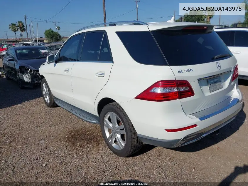 2013 Mercedes-Benz Ml 350 VIN: 4JGDA5JB2DA143975 Lot: 42247490