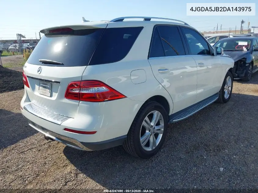 2013 Mercedes-Benz Ml 350 VIN: 4JGDA5JB2DA143975 Lot: 42247490