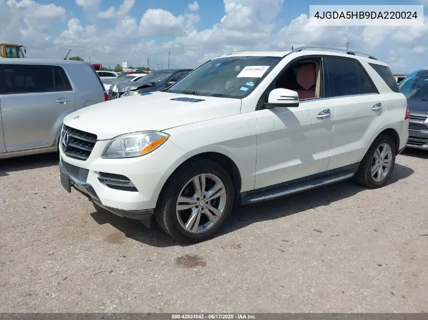 2013 Mercedes-Benz Ml 350 4Matic VIN: 4JGDA5HB9DA220024 Lot: 42531042