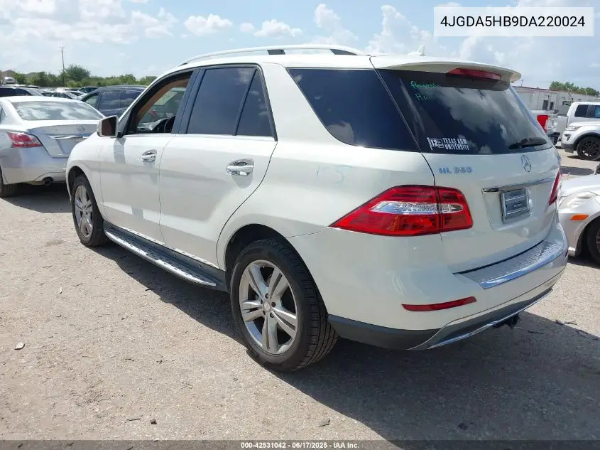 2013 Mercedes-Benz Ml 350 4Matic VIN: 4JGDA5HB9DA220024 Lot: 42531042