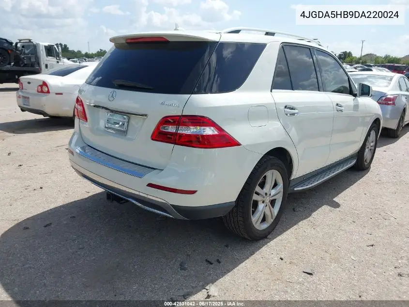 2013 Mercedes-Benz Ml 350 4Matic VIN: 4JGDA5HB9DA220024 Lot: 42531042
