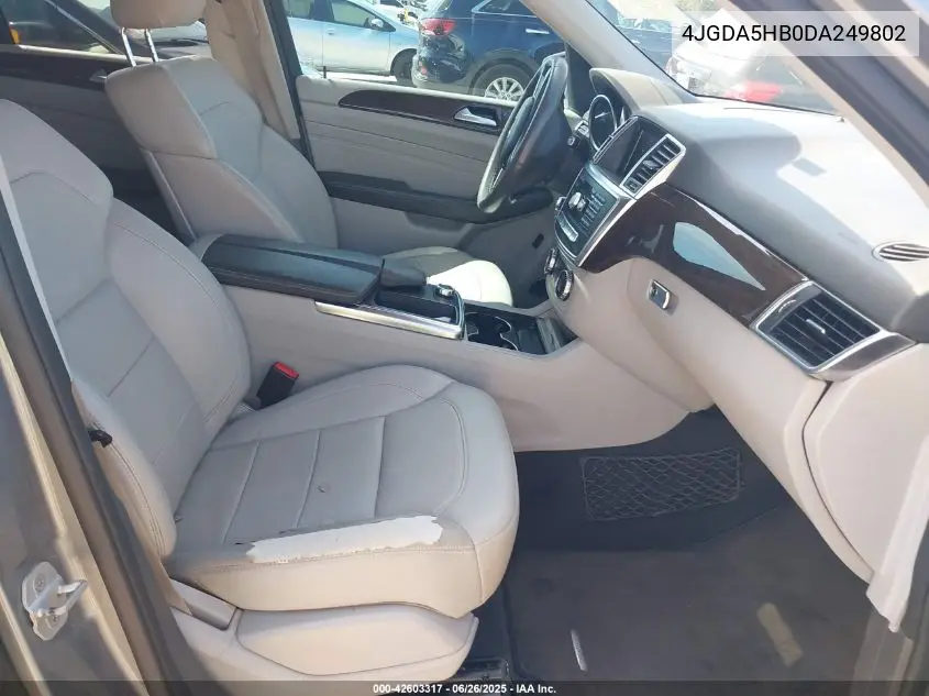 2013 Mercedes-Benz Ml 350 4Matic VIN: 4JGDA5HB0DA249802 Lot: 42603317