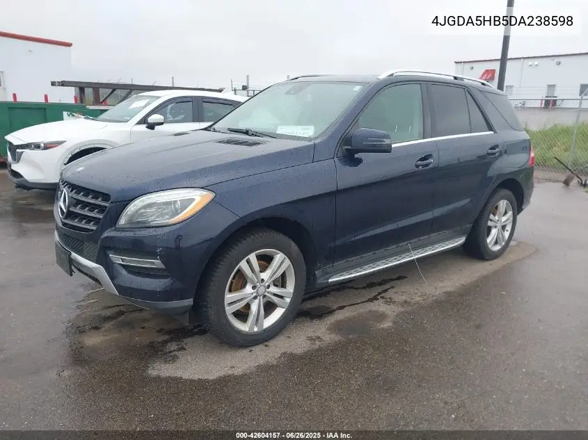 2013 Mercedes-Benz Ml 350 4Matic VIN: 4JGDA5HB5DA238598 Lot: 42604157