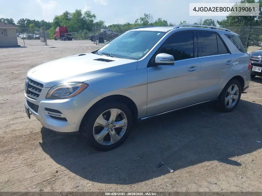 2013 Mercedes-Benz Ml 350 Bluetec 4Matic VIN: 4JGDA2EB0DA139061 Lot: 42612162