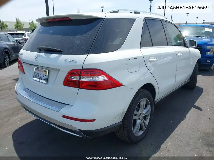 2015 Mercedes-Benz Ml 350 4Matic VIN: 4JGDA5HB1FA616659 Lot: 42168546