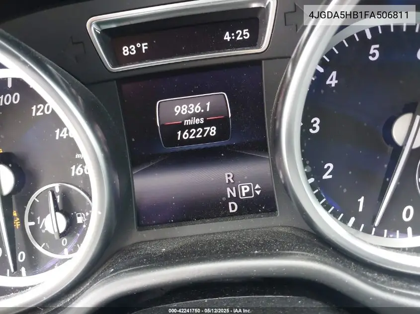 2015 Mercedes-Benz Ml 350 4Matic VIN: 4JGDA5HB1FA506811 Lot: 42241750