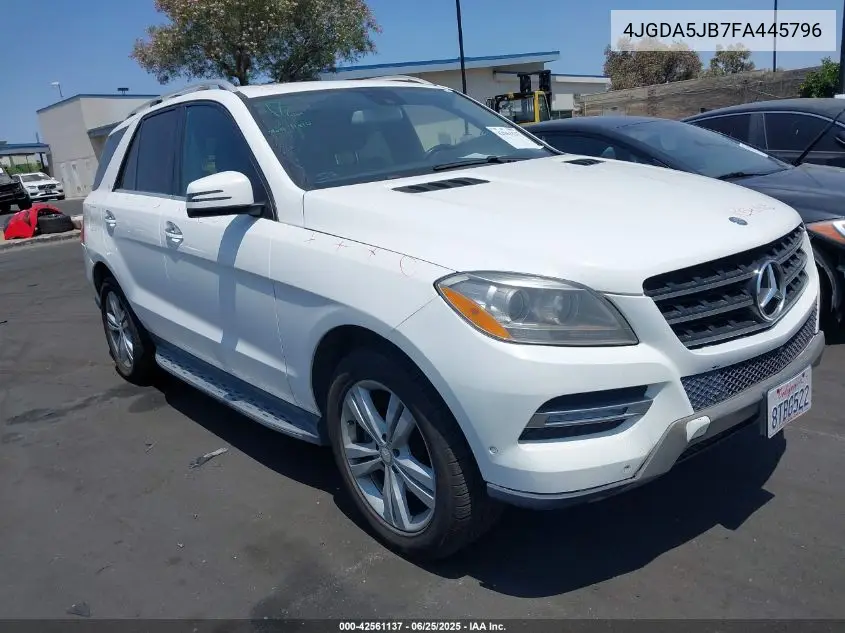 2015 Mercedes-Benz Ml 350 VIN: 4JGDA5JB7FA445796 Lot: 42561137