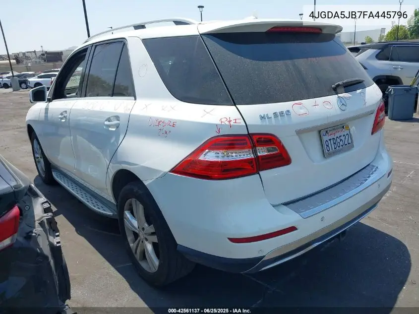 2015 Mercedes-Benz Ml 350 VIN: 4JGDA5JB7FA445796 Lot: 42561137