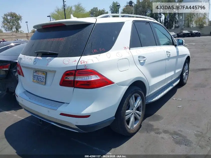 2015 Mercedes-Benz Ml 350 VIN: 4JGDA5JB7FA445796 Lot: 42561137