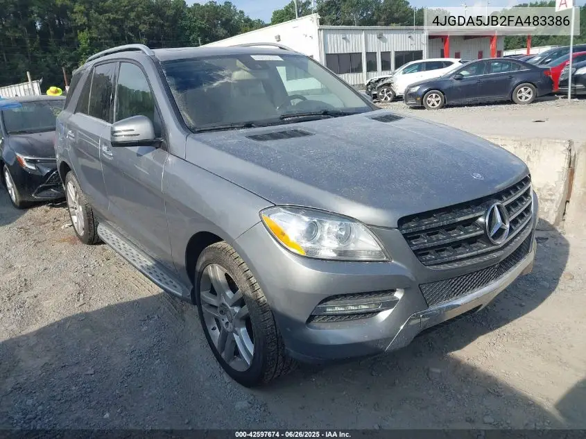 2015 Mercedes-Benz Ml 350 VIN: 4JGDA5JB2FA483386 Lot: 42597674