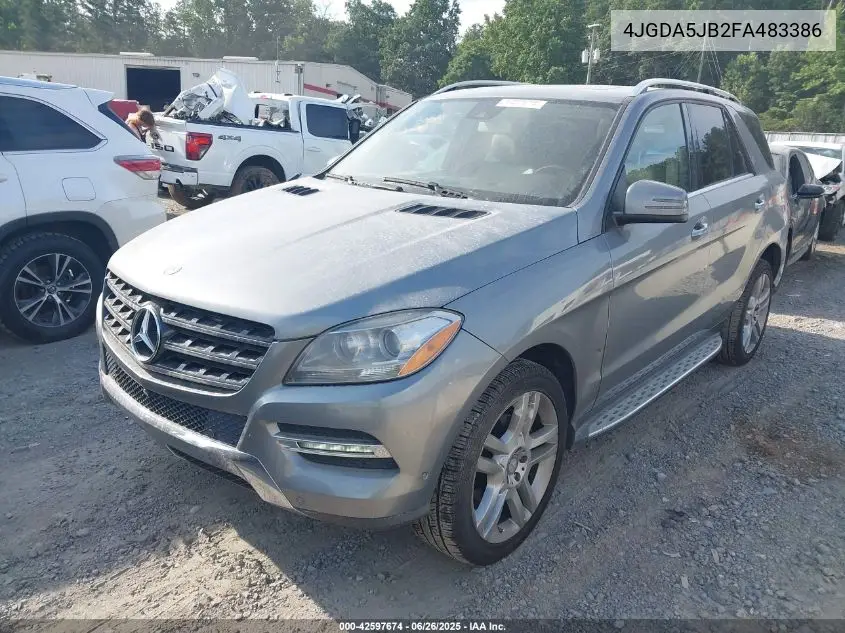 2015 Mercedes-Benz Ml 350 VIN: 4JGDA5JB2FA483386 Lot: 42597674
