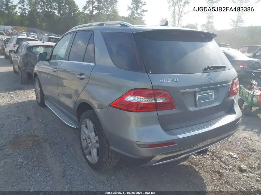 2015 Mercedes-Benz Ml 350 VIN: 4JGDA5JB2FA483386 Lot: 42597674