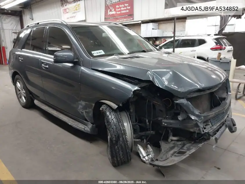 2015 Mercedes-Benz Ml 350 VIN: 4JGDA5JB9FA534852 Lot: 42603380
