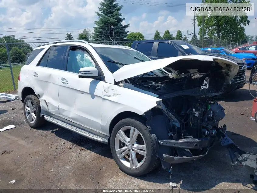 2015 Mercedes-Benz Ml 350 VIN: 4JGDA5JB6FA483228 Lot: 42612785