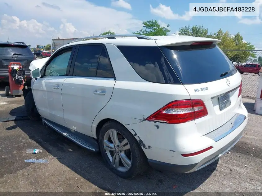 2015 Mercedes-Benz Ml 350 VIN: 4JGDA5JB6FA483228 Lot: 42612785