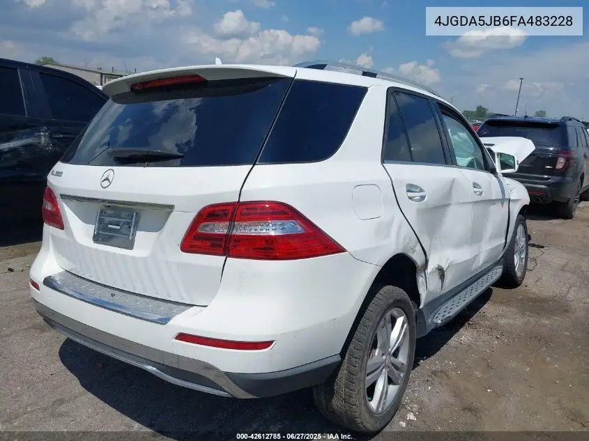 2015 Mercedes-Benz Ml 350 VIN: 4JGDA5JB6FA483228 Lot: 42612785