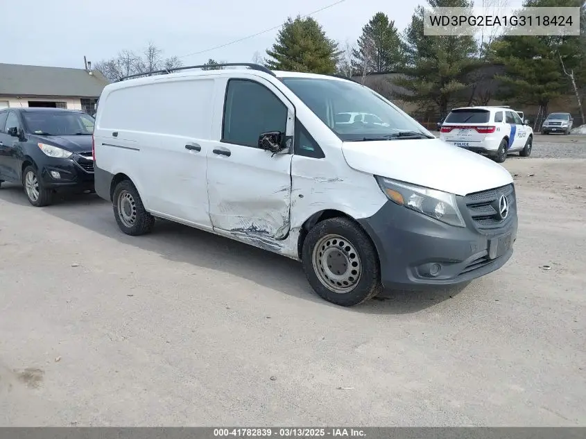 2016 Mercedes-Benz Metris VIN: WD3PG2EA1G3118424 Lot: 41782839