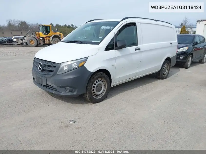 2016 Mercedes-Benz Metris VIN: WD3PG2EA1G3118424 Lot: 41782839