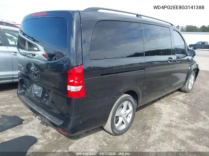 2016 Mercedes-Benz Metris VIN: WD4PG2EE8G3141388 Lot: 41818327