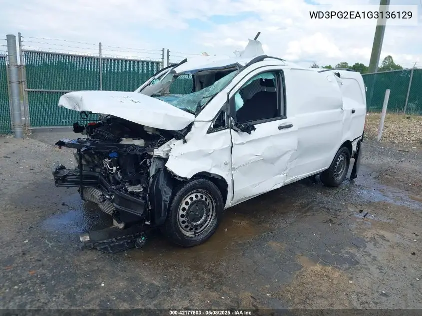 2016 Mercedes-Benz Metris VIN: WD3PG2EA1G3136129 Lot: 42177803