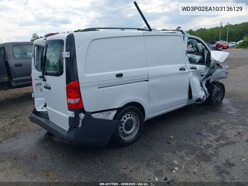 2016 Mercedes-Benz Metris VIN: WD3PG2EA1G3136129 Lot: 42177803