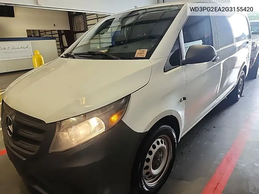 2016 Mercedes-Benz Metris VIN: WD3PG2EA2G3155420 Lot: 42250091