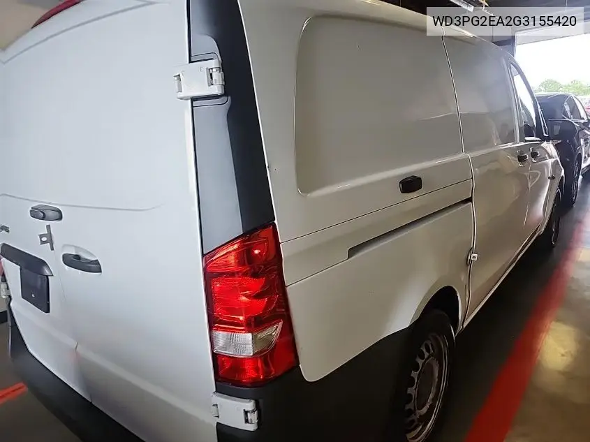 2016 Mercedes-Benz Metris VIN: WD3PG2EA2G3155420 Lot: 42250091